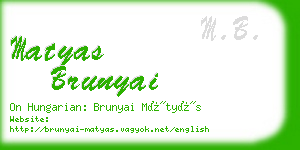 matyas brunyai business card